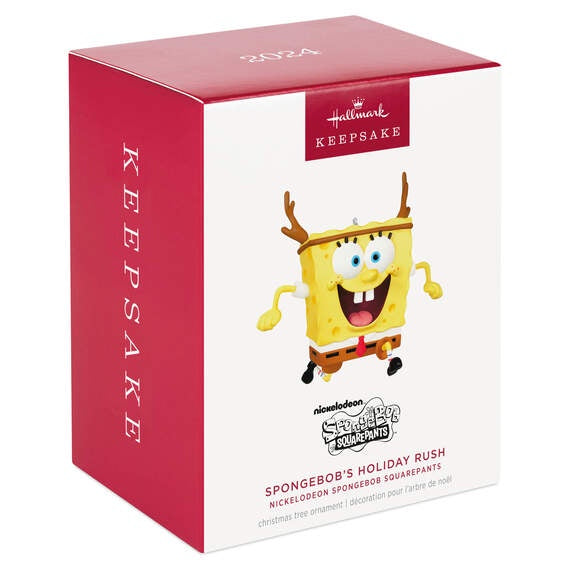 Hallmark Keepsake Christmas Ornament 2024, Nickelodeon SpongeBob SquarePants SpongeBob's Holiday Rush, Cartoon Gifts