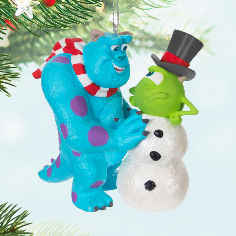 Hallmark Keepsake Christmas Ornament 2024, Disney and Pixar Monsters, Inc. Sulley Builds a Snow-Mike, Gifts for Disney Fans