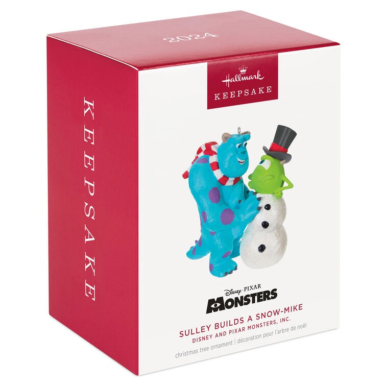 Hallmark Keepsake Christmas Ornament 2024, Disney and Pixar Monsters, Inc. Sulley Builds a Snow-Mike, Gifts for Disney Fans