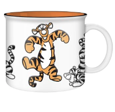Multiple Tigger Poses Wax Resist 20oz Ceramic Camper Mug
