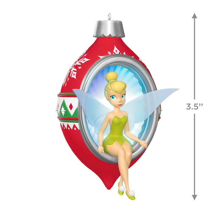 Disney Tinker Bell Trimming the Tree With Tink Ornament With Light