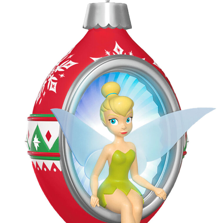 Disney Tinker Bell Trimming the Tree With Tink Ornament With Light
