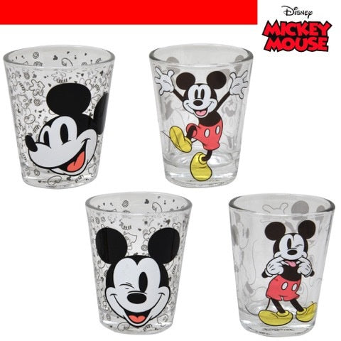 (4 PACK) Disney Classic Mickey Mouse Pose Shot Glass
