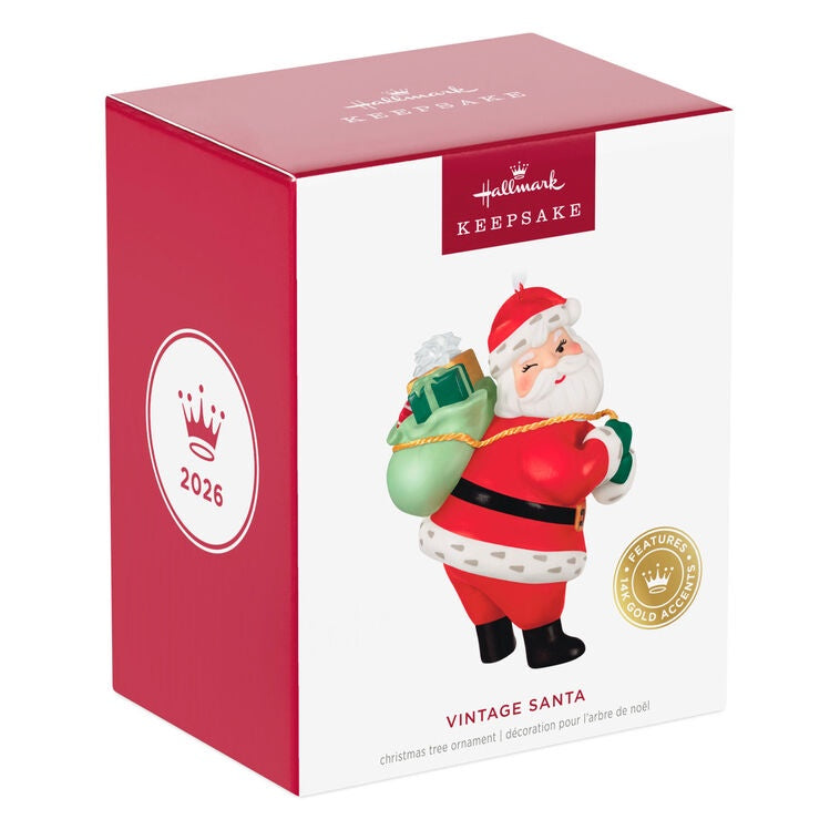 Vintage Santa Porcelain Ornament