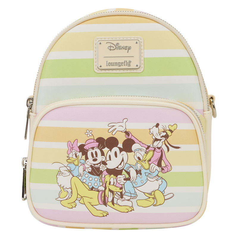 Mickey & Friends Rainbow Stripes Convertible Mini Backpack & Crossbody Bag