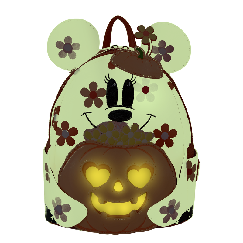 Minnie Mouse Floral Ghost Cosplay Light Up Glow Mini Backpack
