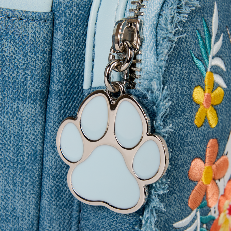 Loungefly Disney Cats & Dogs Faux Denim Fringe Mini Backpack