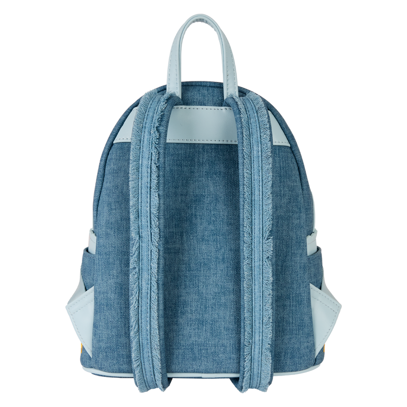 Loungefly Disney Cats & Dogs Faux Denim Fringe Mini Backpack