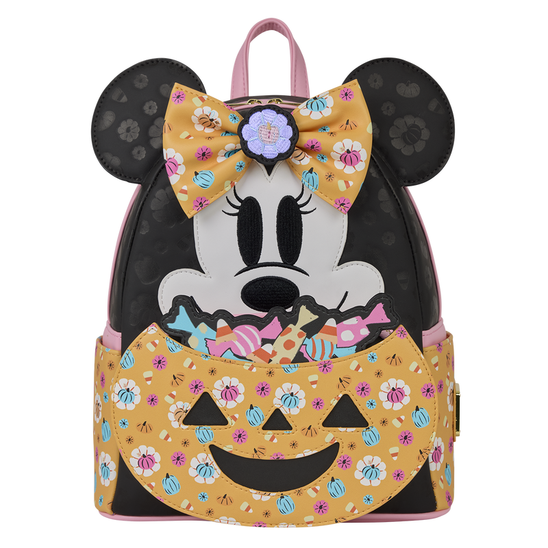 Disney Minnie Mouse Cosplay Floral Pumpkin Glow Mini Backpack