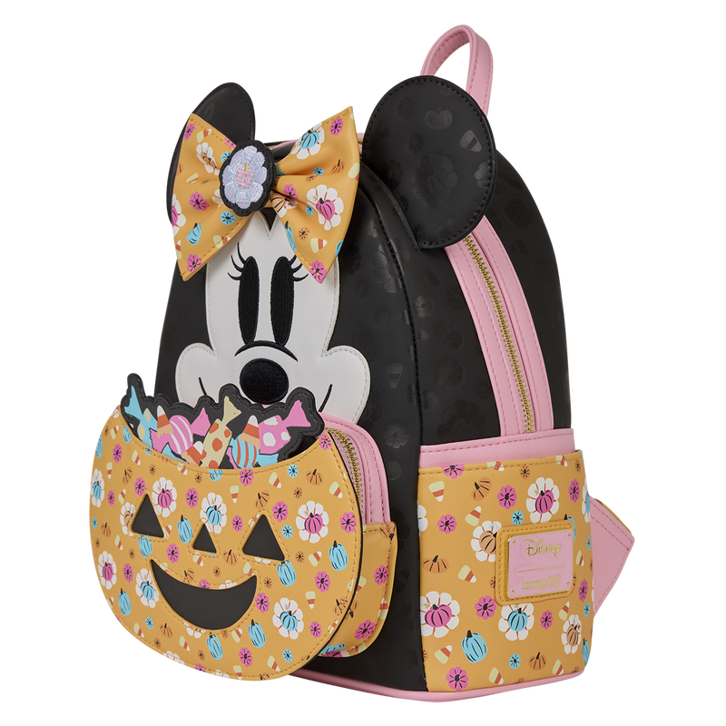 Disney Minnie Mouse Cosplay Floral Pumpkin Glow Mini Backpack