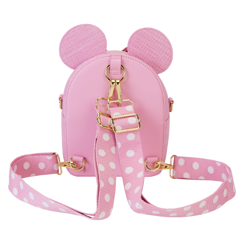 Minnie Mouse Woven Texture Convertible Mini Backpack & Crossbody Bag