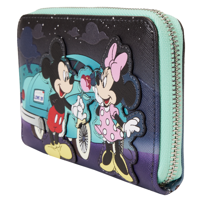 Mickey & Minnie Date Night Drive-In Zip Around Wallet