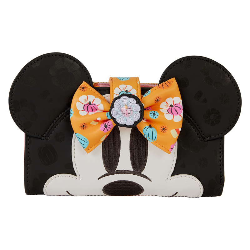 Disney Minnie Mouse Cosplay Floral Pumpkin Flap Wallet