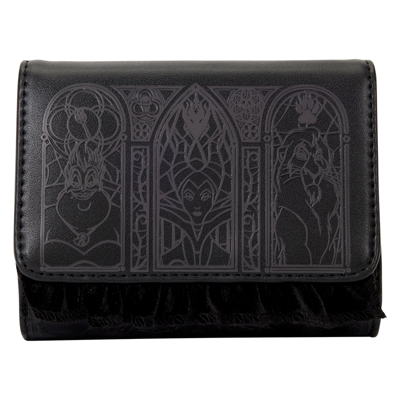Disney Loungefly  Villains Stained Glass Trifold Wallet
