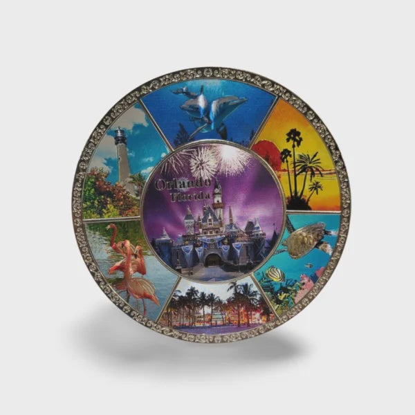 Florida Alloy Decorative Plate (Large) – “Orlando Night Castle