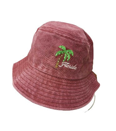 Florida Palm Acid Wash Bucket Hat