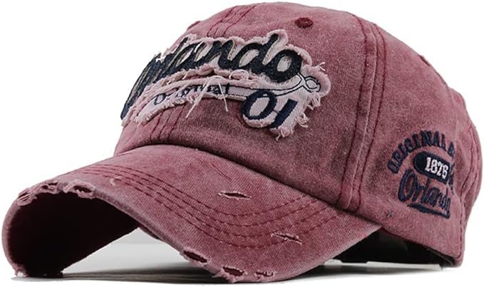 Acid Wash Denim Embroidery Orlando Hat