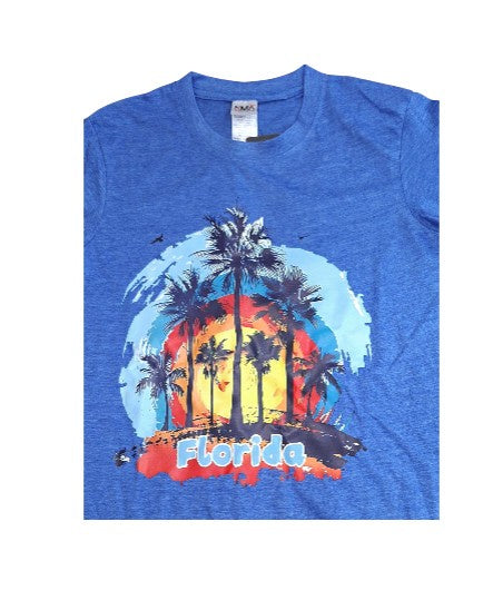 Florida Palm Adult T-Shirt - Royal Heather