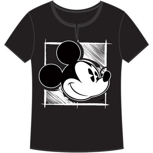Adult V-Neck Shirt Painter Mickey, Black