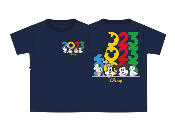 Adults 2023 Disney Mickey, Pluto, Donald and Goofy Navy Shirt