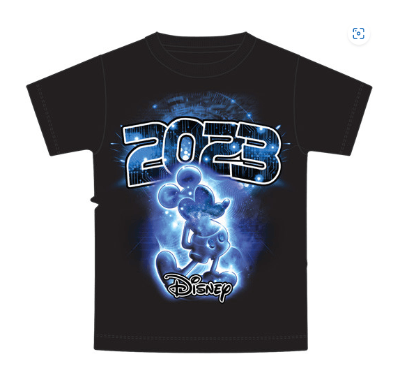 Adults Disney Unisex T Shirt Glow in the Dark 2023 Electric Mickey