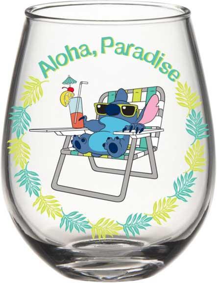 Aloha Paradise Stitch 20Oz Stemless Wine Glass
