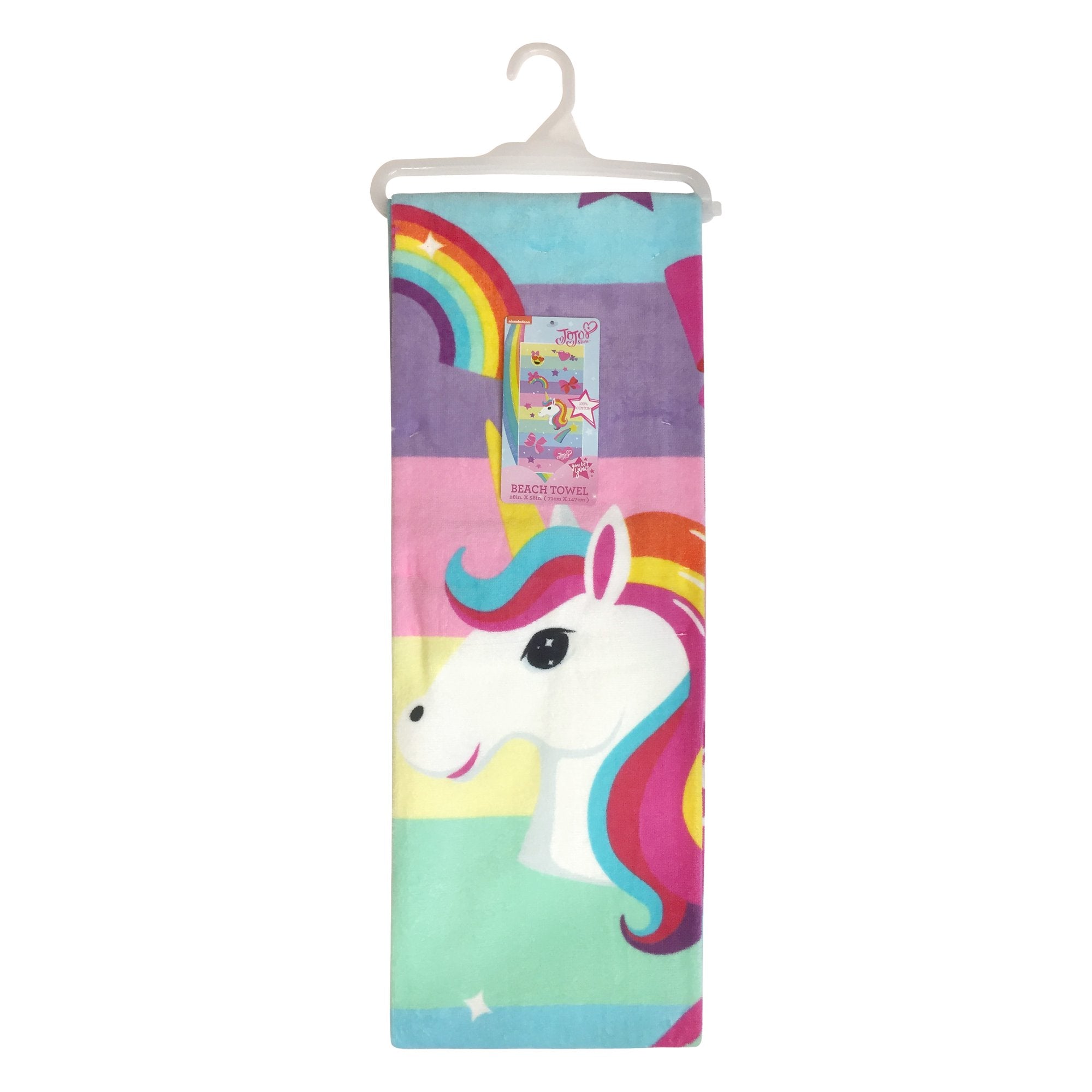 Jojo Siwa Peace Love Unicorns Beach Towel 28" x 58" 100% Cotton