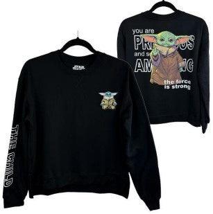 Baby Yoda Juniors' Fleece Sweatshirt