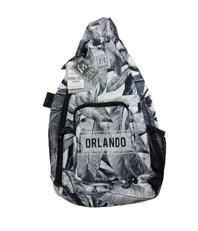 Orlando Crossbody Backpack Jungle Leaves Black