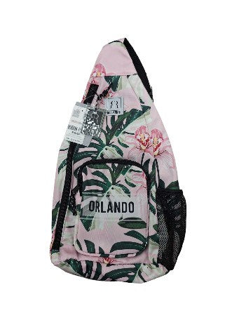 Orlando Crossbody Backpack Jungle Leaves Pink