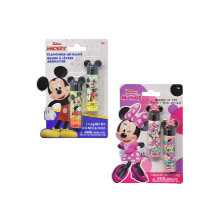 Mickey & Minnie 2pk Lip Balm on Shaped Card