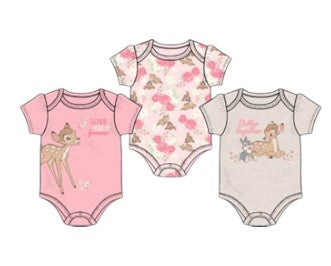 Disney Bambi Baby Girls 3Pk Bodysuits