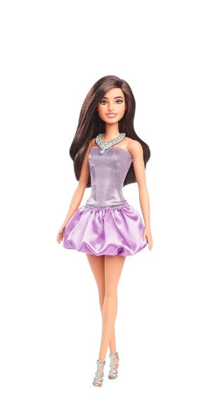 Barbie w/ Brown Hair, Wearing Sequined Purple Bubble Dress
