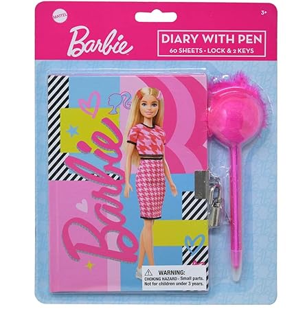 Barbie Diary with Pom Pen on Card