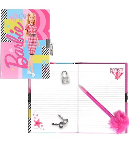 Barbie Diary with Pom Pen on Card