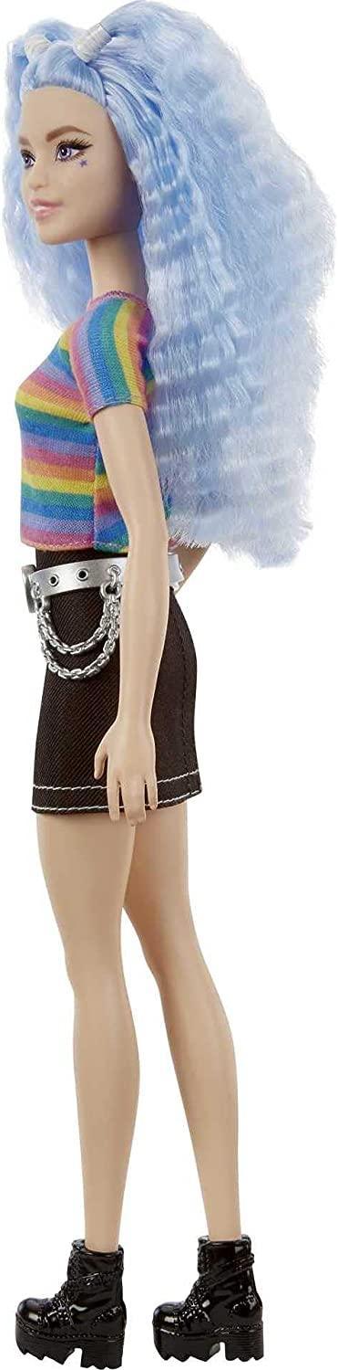 Barbie Fashionistas Doll # 170, Rainbow Striped Top & Black Skirt