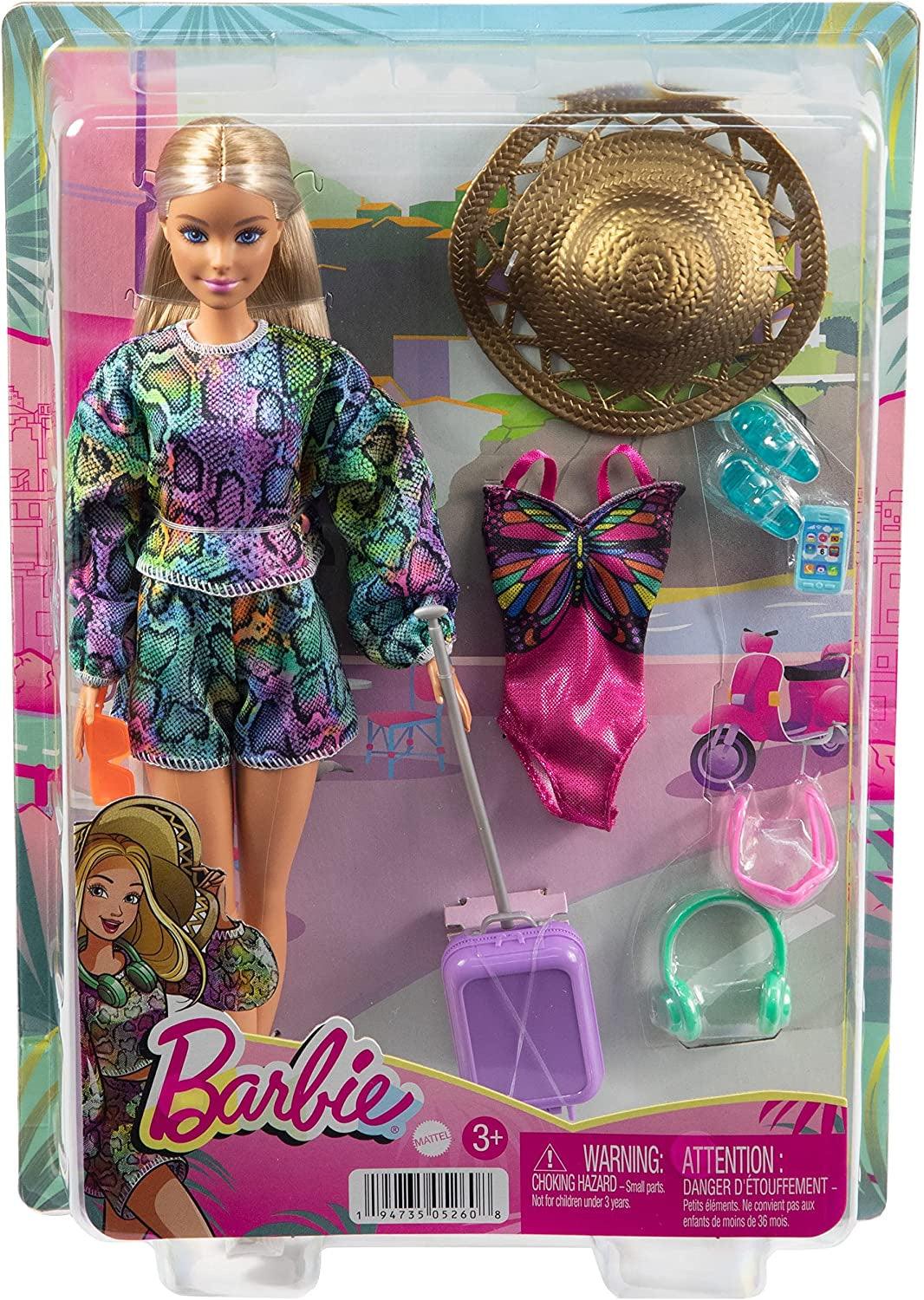 Barbie Travel Playset with Fashionistas Travel Doll