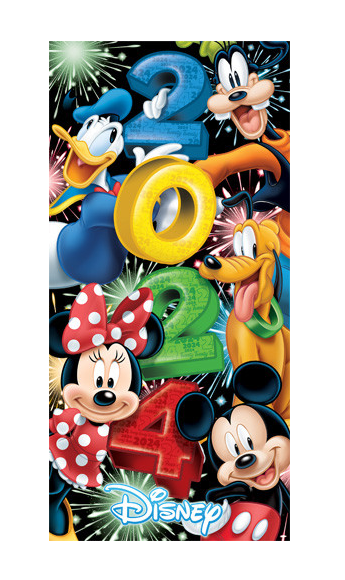 Disney 2024 Mickey & Gang Beach Towel Vertical Stack