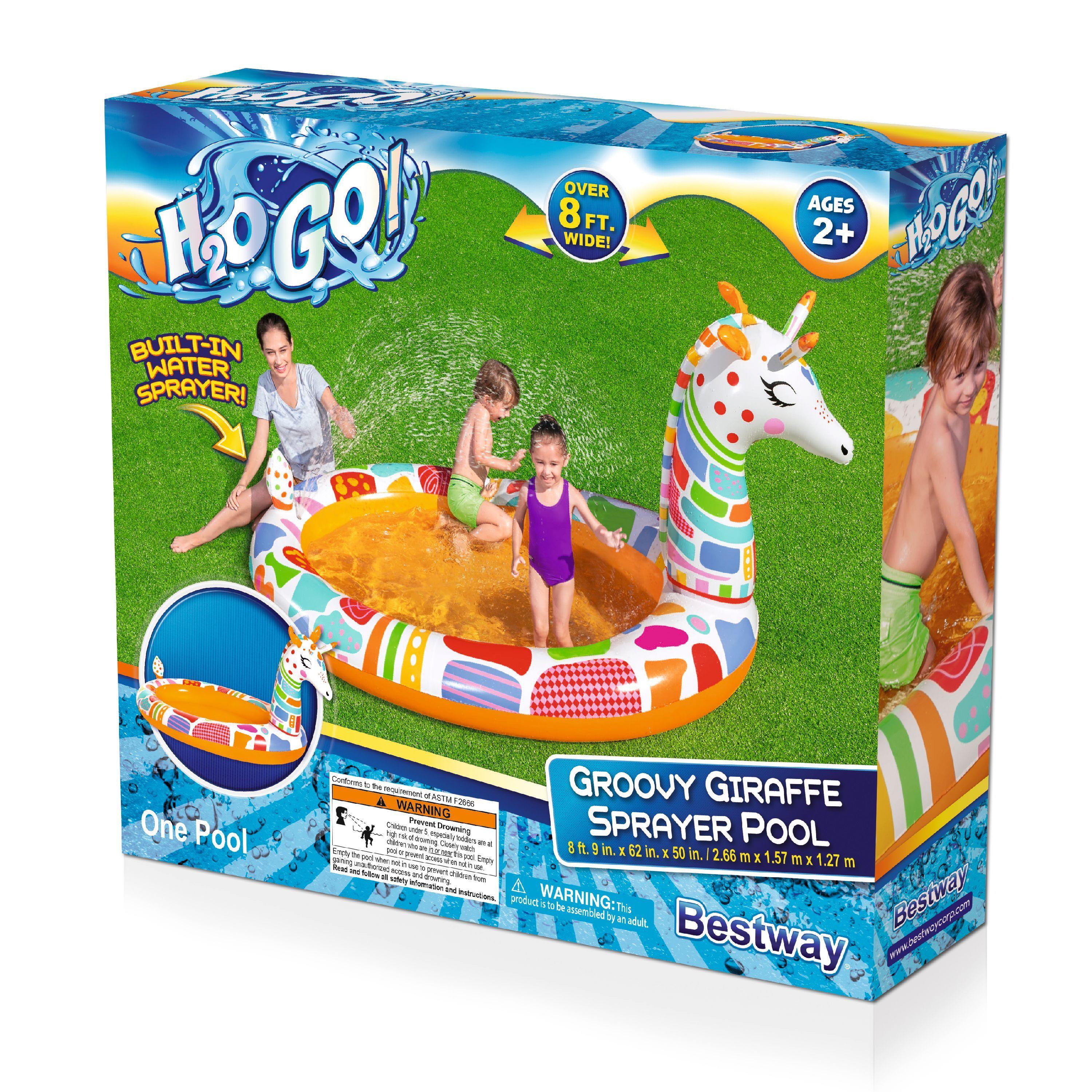 Bestway H2OGO 8'9" x 62" x 50" Groovy Giraffe Sprayer Pool