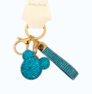 Fashion Keychain Crystal-Ball - Aqua Blue