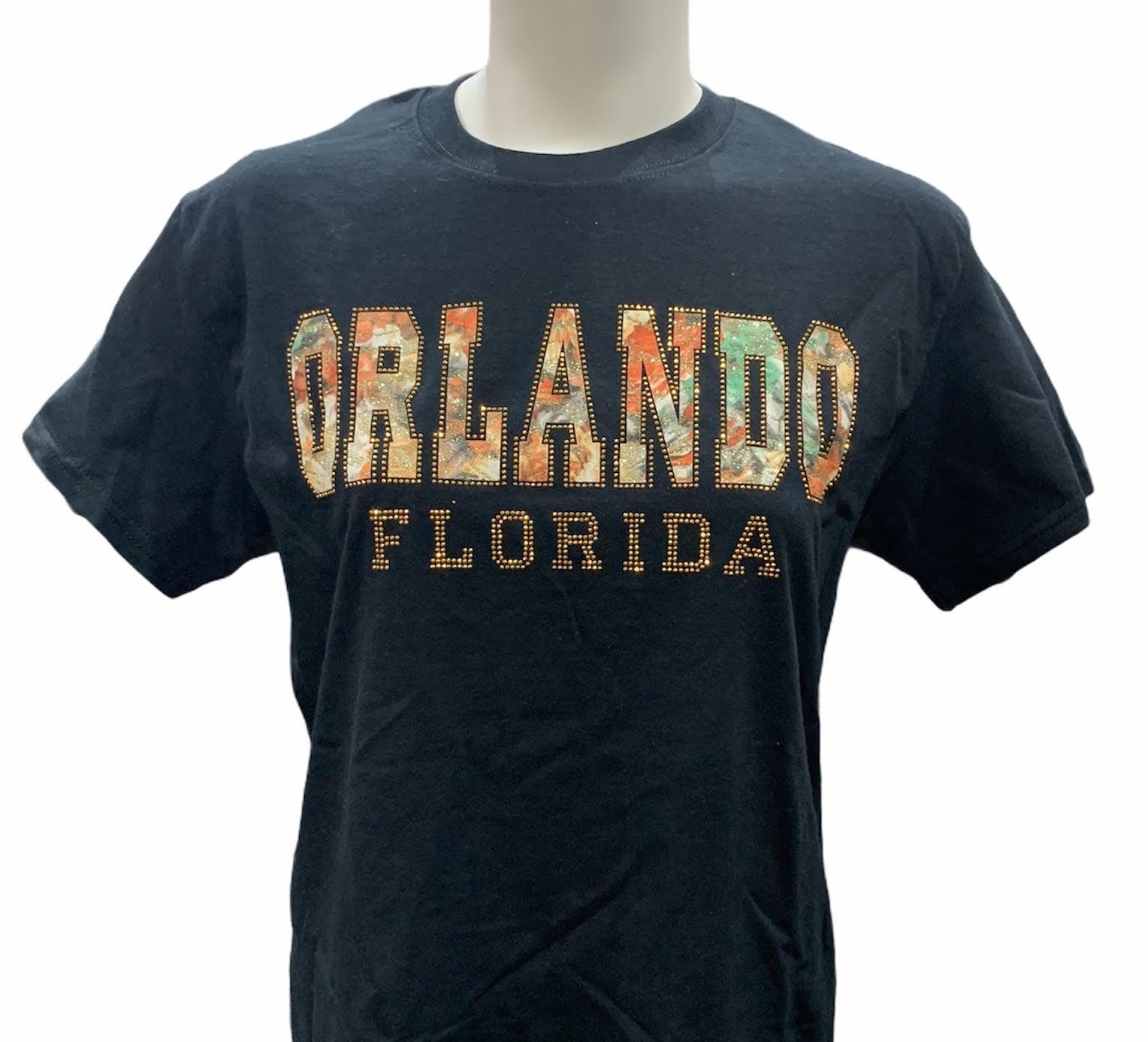 Black Orlando Florida With Stone / Stamp T-shirt