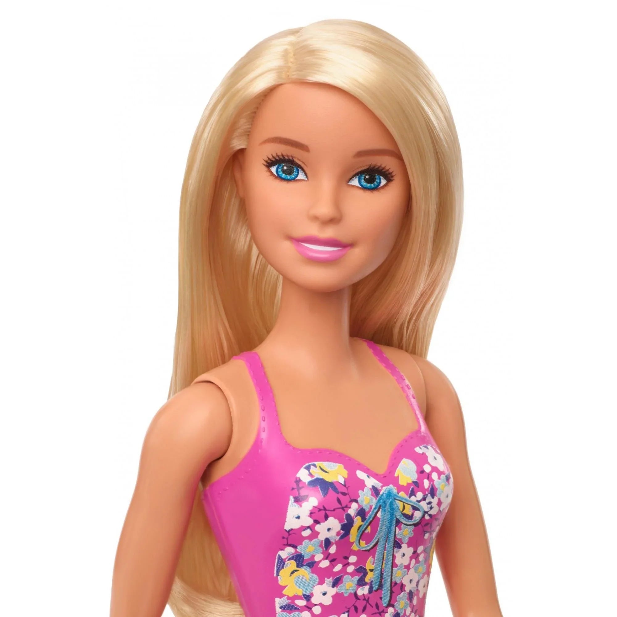 Blonde Barbie Doll Wearing Floral Swimsuit
