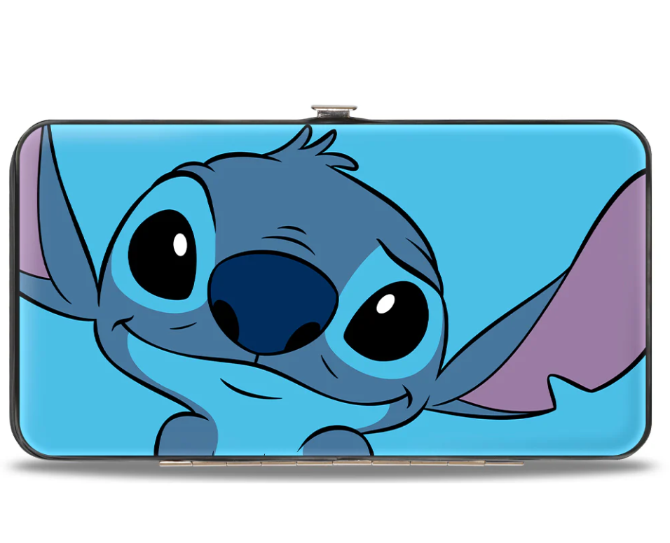 Lilo & Stitch Sweet Smiling Pose Blue Hinged Wallet