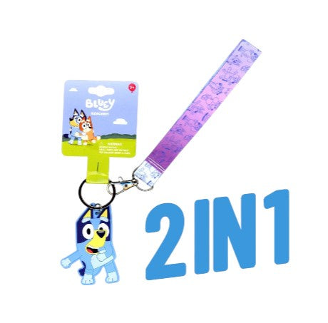 Bluey Lanyard with Rubber Keychain