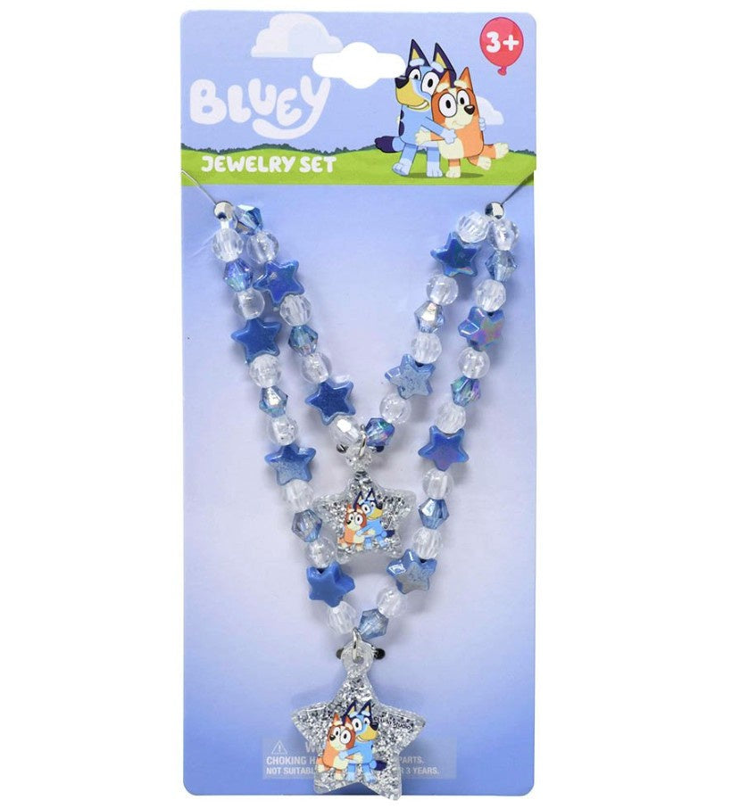Bluey Necklace & Bracelet Set on card