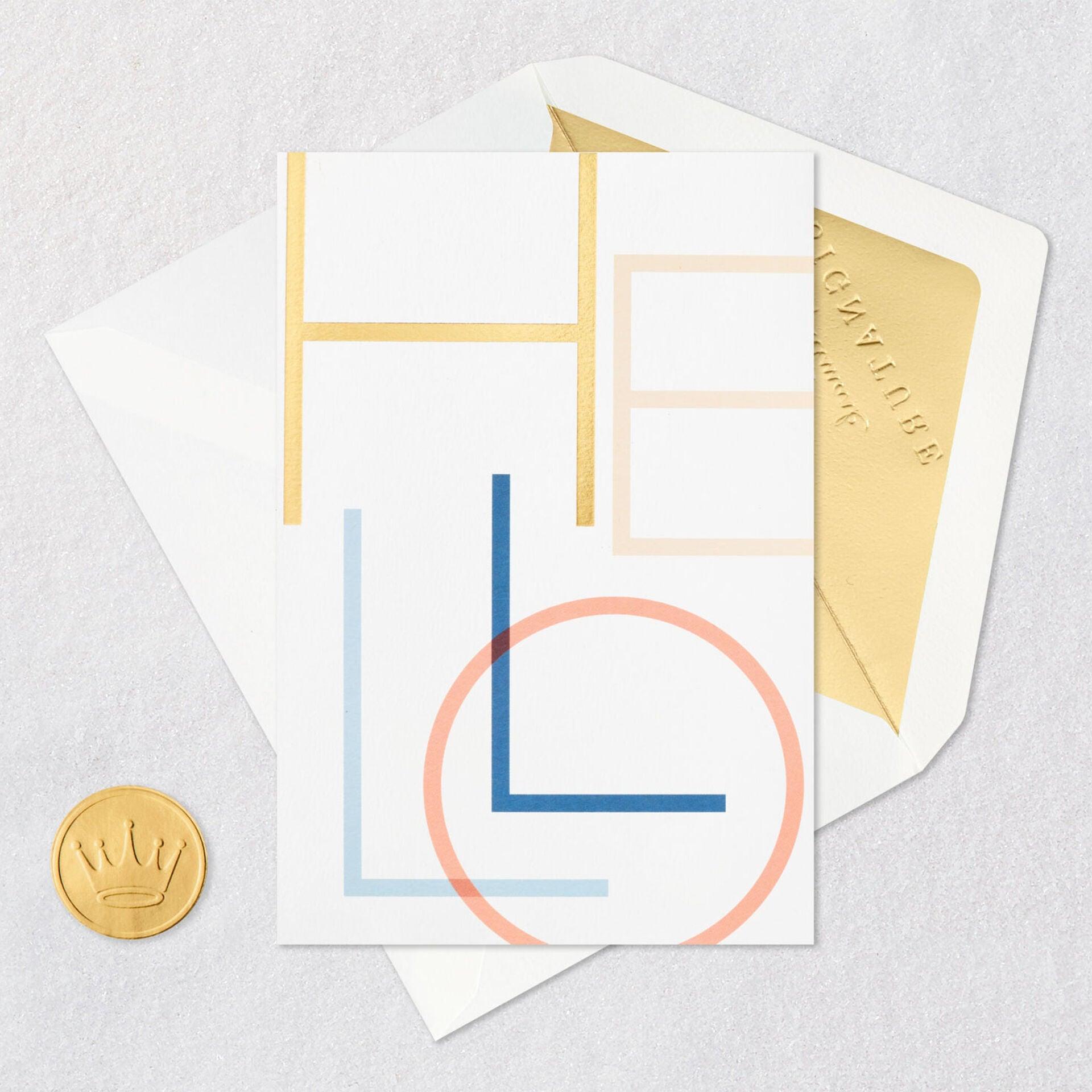 Bold Colorful Lettering Blank Hello Card