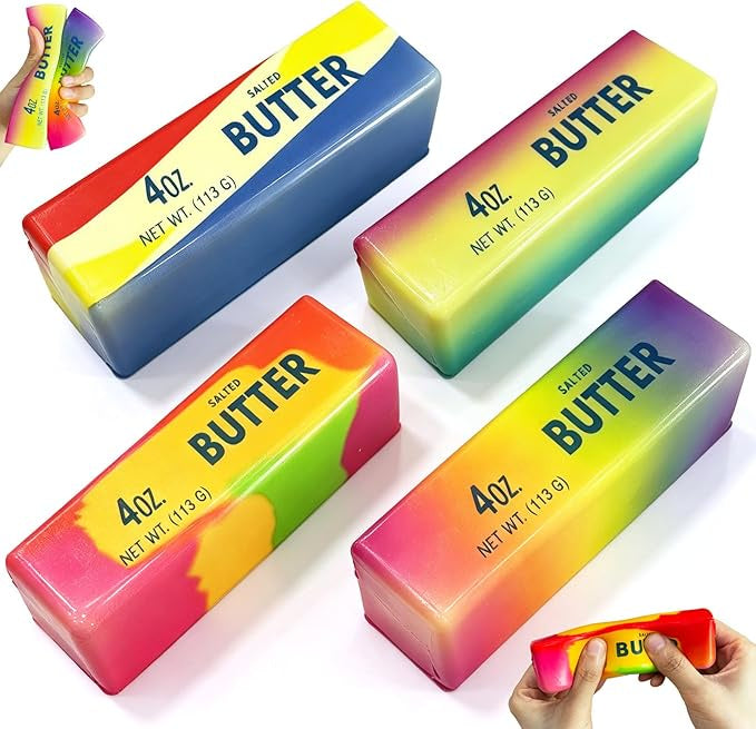 Squishy Rainbow Butter Block 4oz Assrt - 1pc