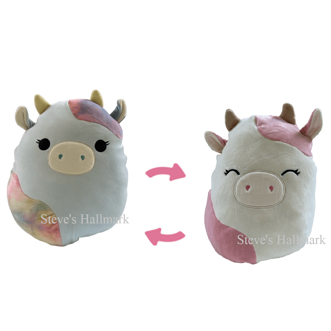 Caedyn and Caedia the Tie-Dye Cow Flip-A-Mallow 12"Plush