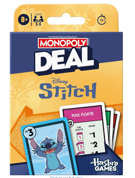 Disney Stitch Edition Card Game -Monopoly Deal