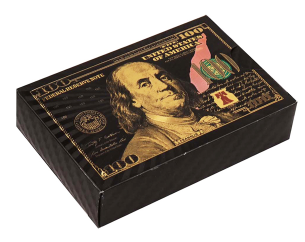 Black/Gold $100 Bill Foil Water Proof Playing Cards